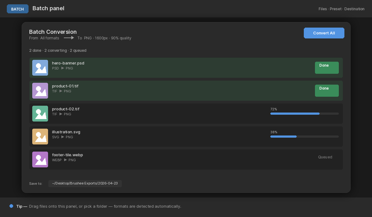 Batch Convert dialog