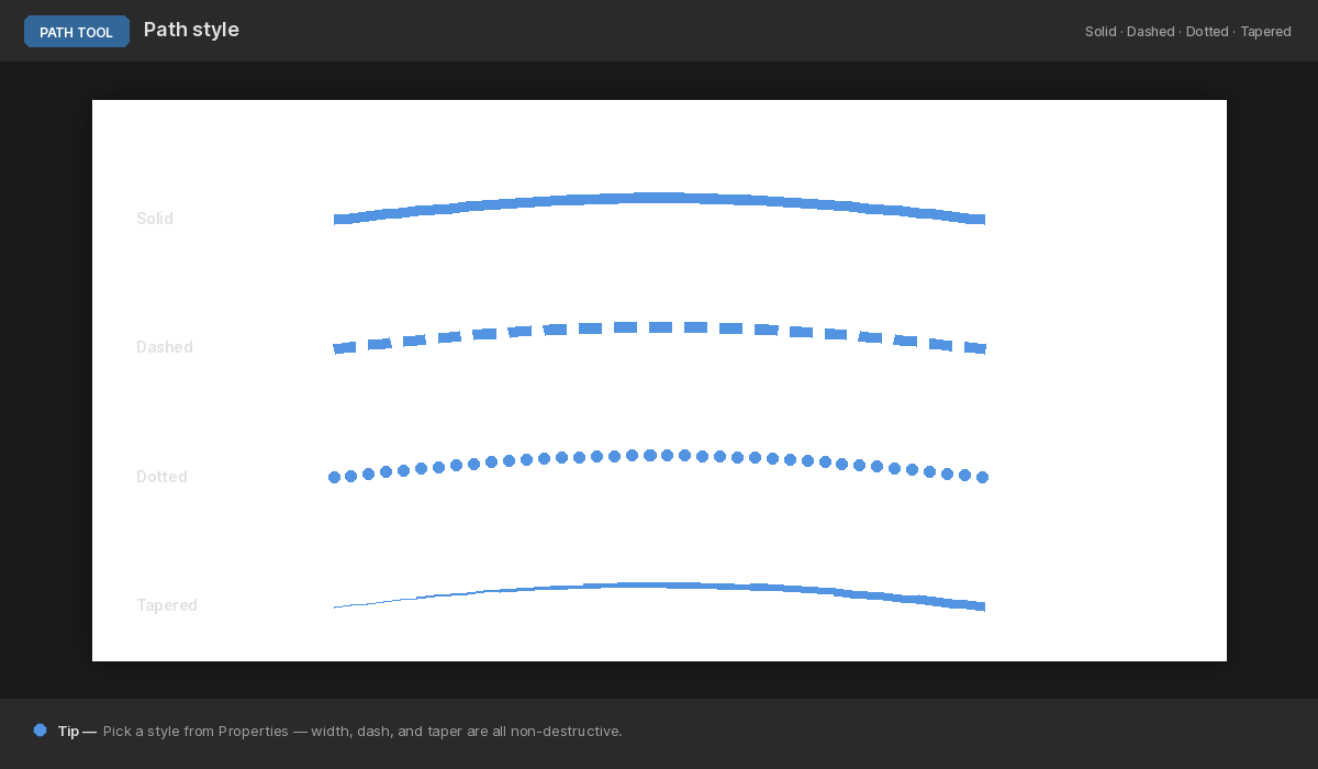 Path fill and stroke options