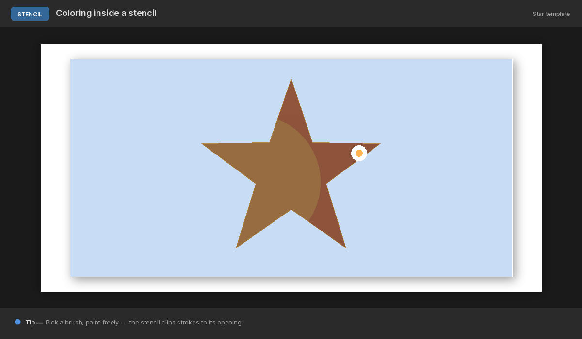 Coloring inside a star stencil